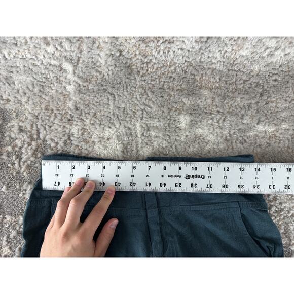 Grade + Gather Size S Ankle Linen Blend Flat Front Pants Green Button Zip Casual - Picture 4 of 12